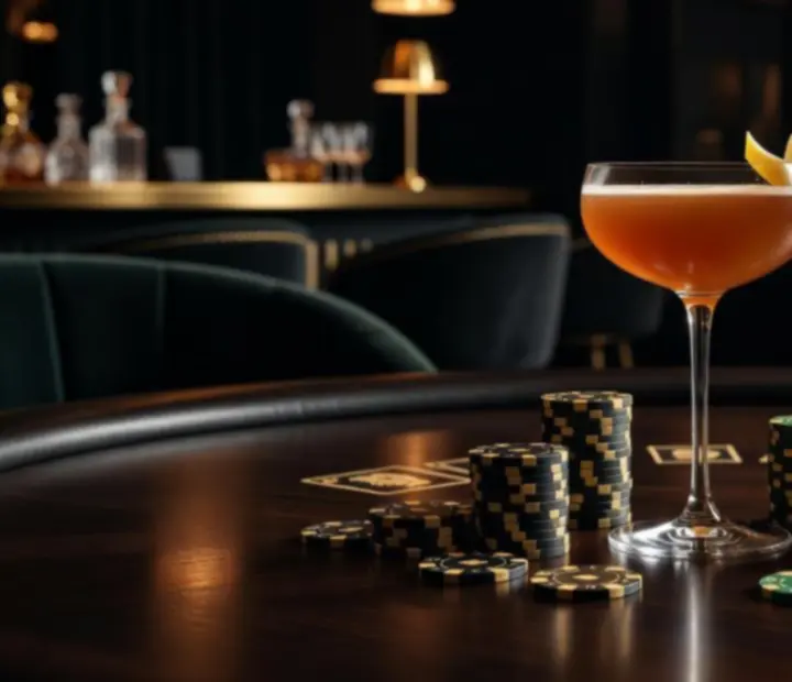 Cocktail signature servi lors d'une soirée poker gastronomique