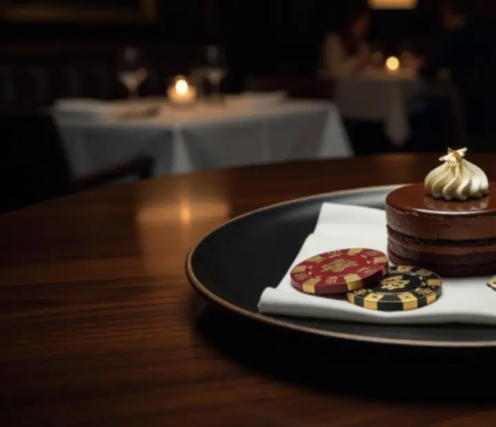Dessert gastronomique servi pendant une pause de tournoi de poker